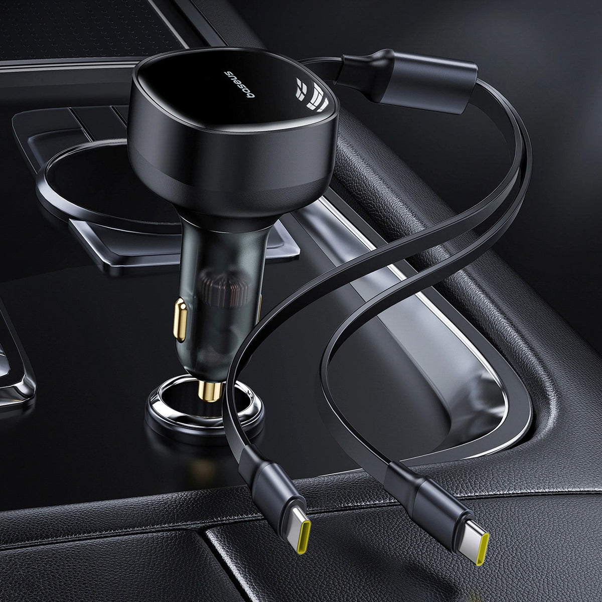 Ładowarka samochodowa Baseus Enjoyment 33W 2w1 2x USB-C - czarna – zdjęcie 4