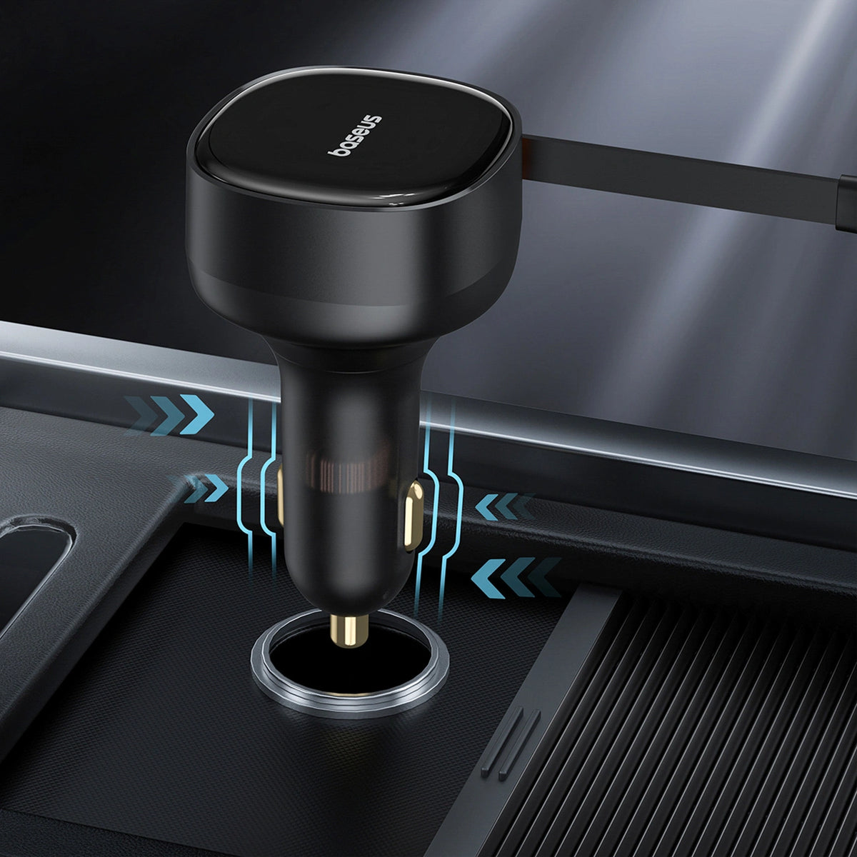 Ładowarka samochodowa Baseus Enjoyment 33W 2w1 2x USB-C - czarna – zdjęcie 7
