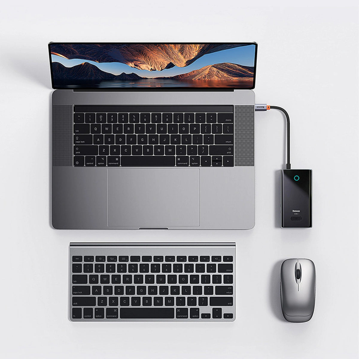 Hub USB-C Baseus PioneerJoy 4xUSB-A 3.0 - szary – zdjęcie 12