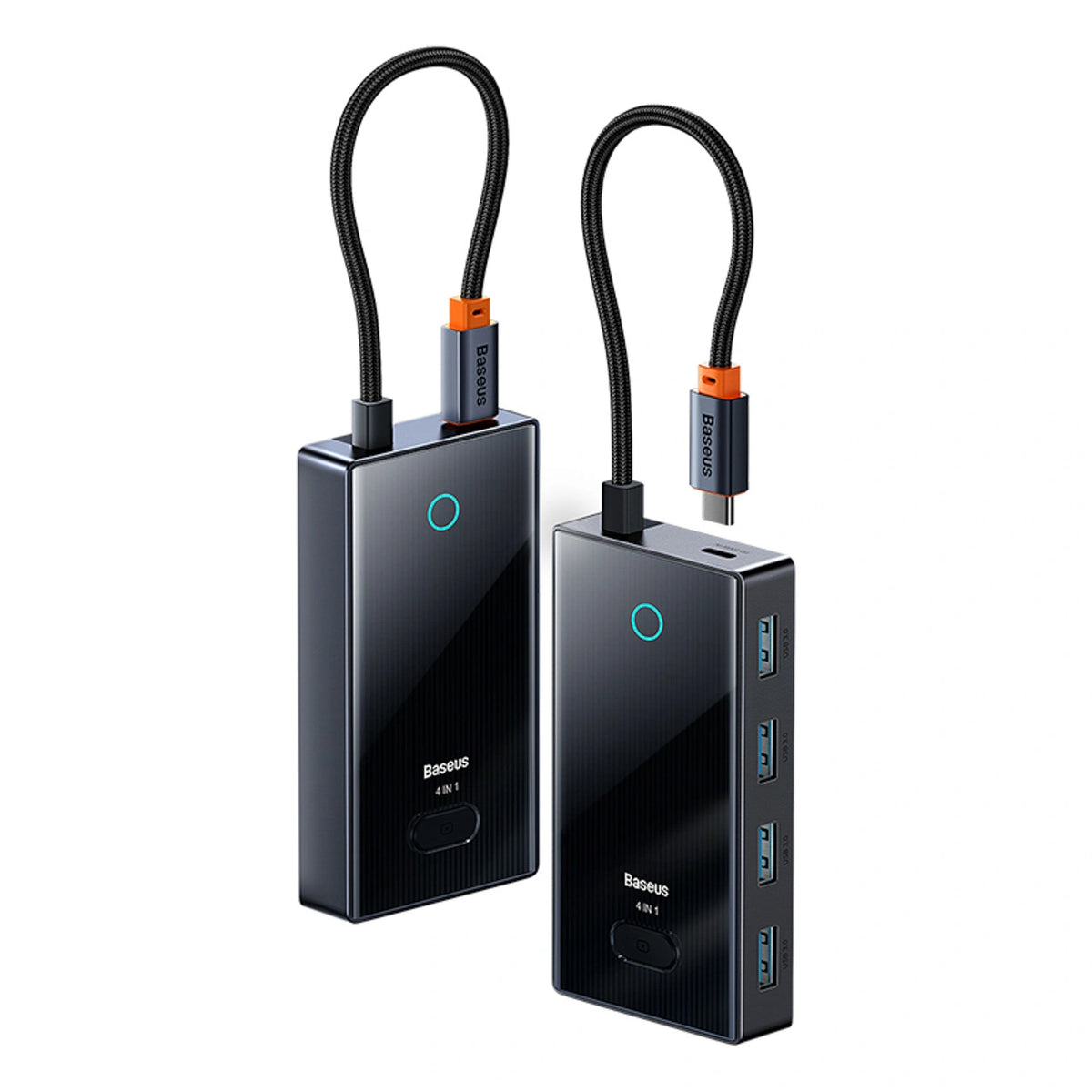 Hub USB-C Baseus PioneerJoy 4xUSB-A 3.0 - szary – zdjęcie 4