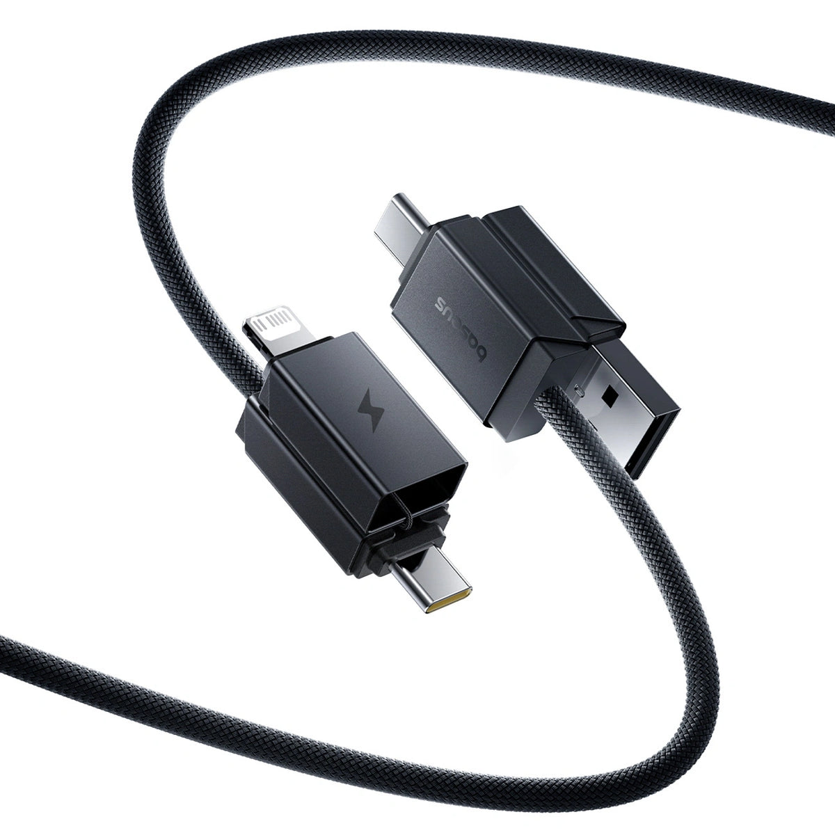 Kabel Baseus Versatile 60W USB-C - USB-C z adapterami USB-A i - czarny