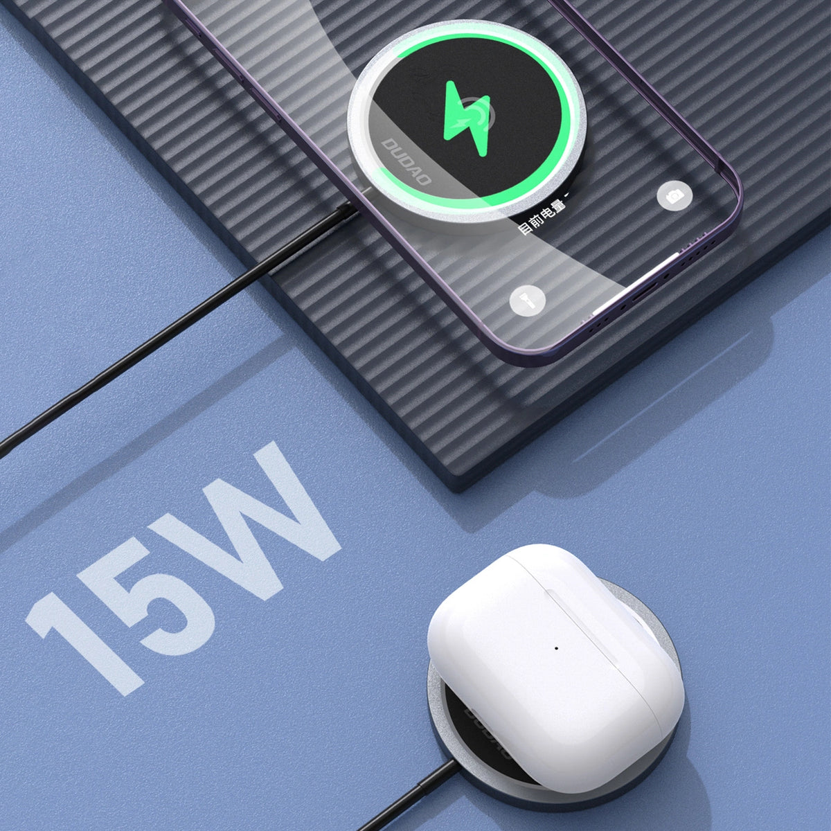 Ładowarka indukcyjna Dudao A12XS 15W kompatybilna z MagSafe - czarna – zdjęcie 4