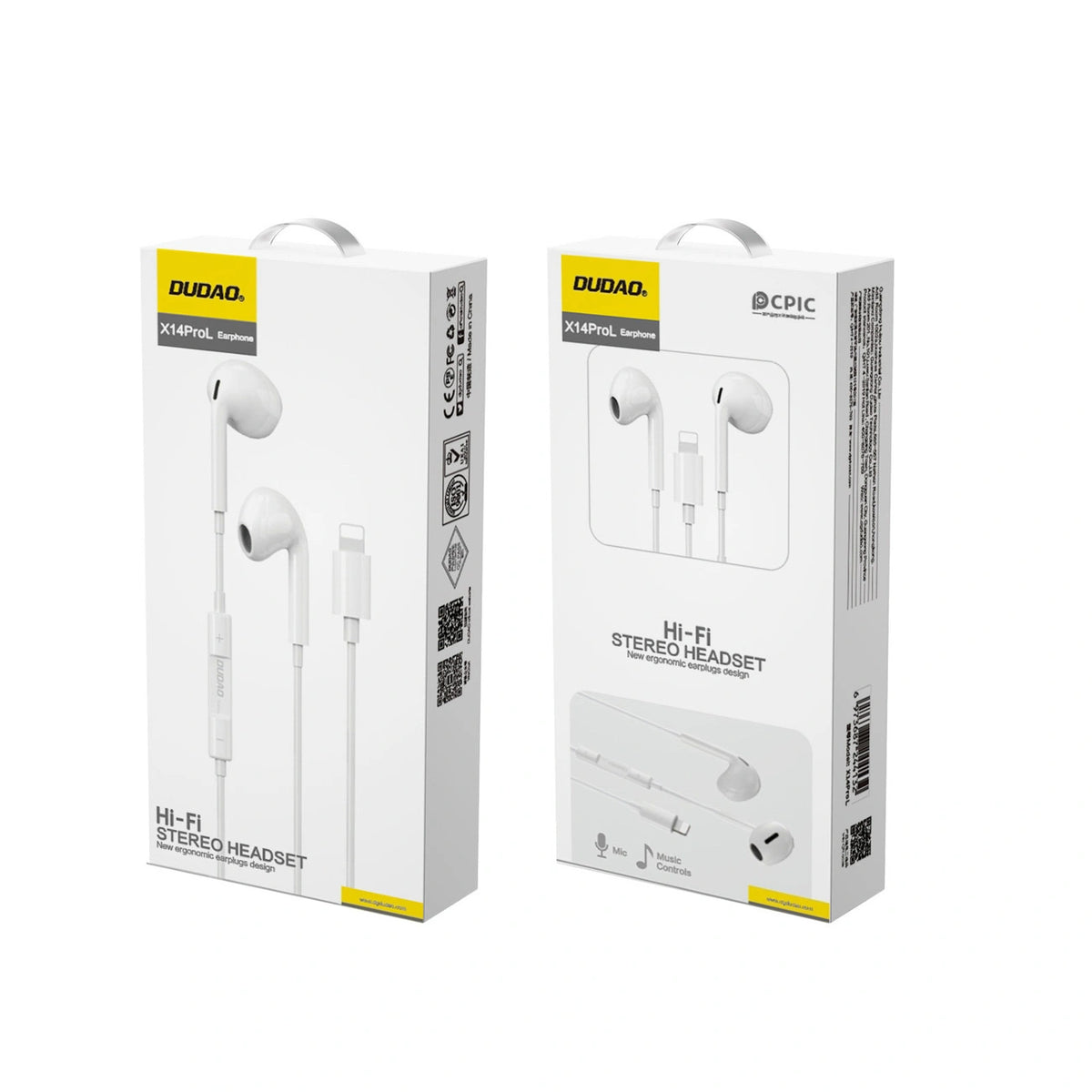 Słuchawki douszne Dudao X14PROL-W1 Lightning - białe – zdjęcie 4