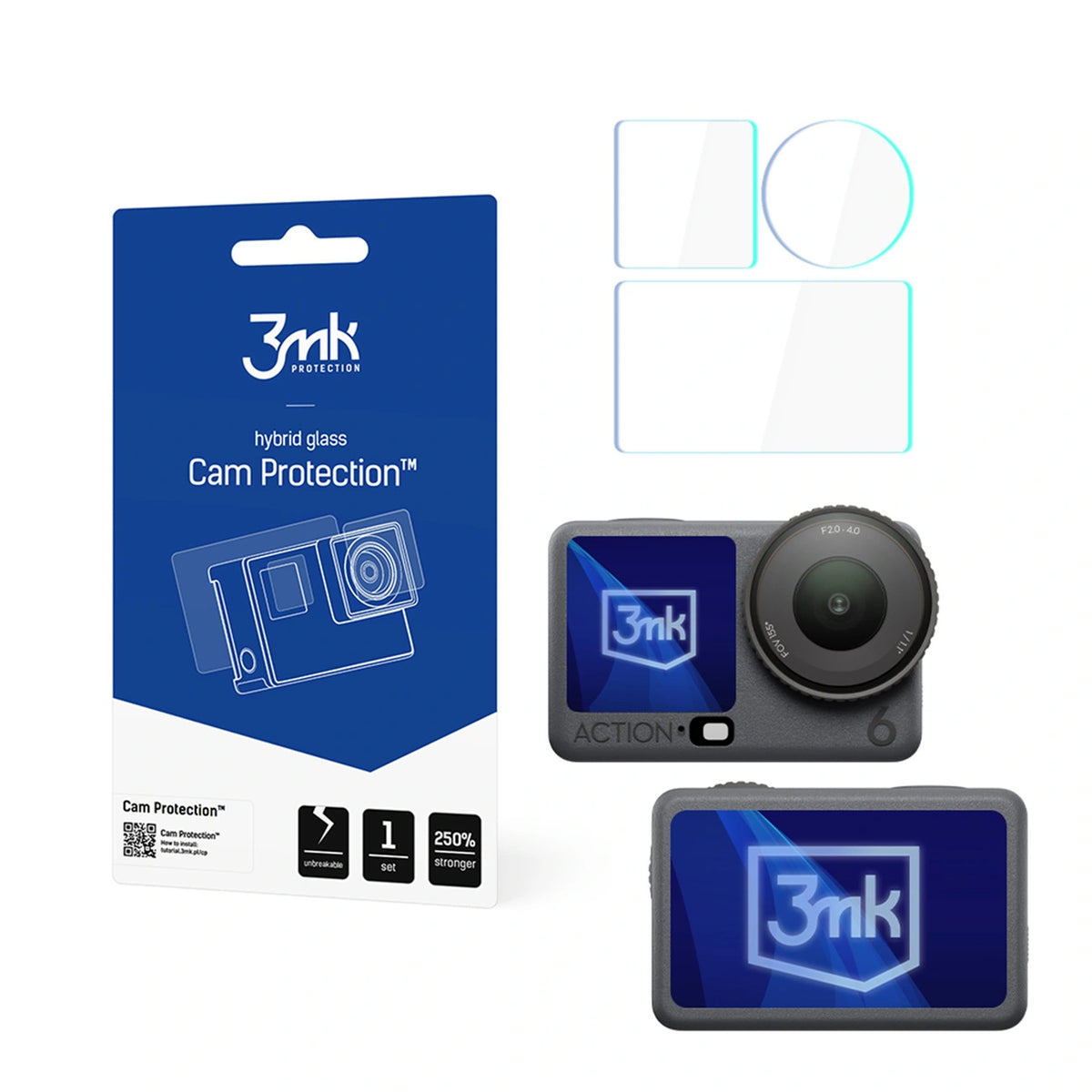 Szkło ochronne 3mk Cam Protection na DJI Osmo Action 6