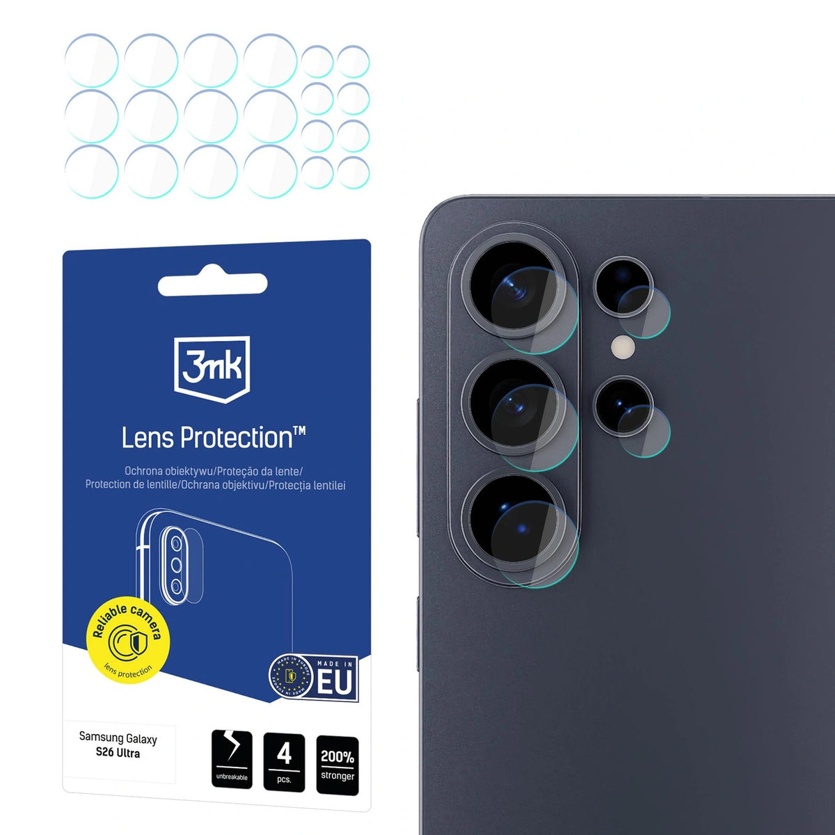 Szkło hybrydowe 3mk Lens Protection do obiektywu aparatu na Samsung Galaxy S26 Ultra