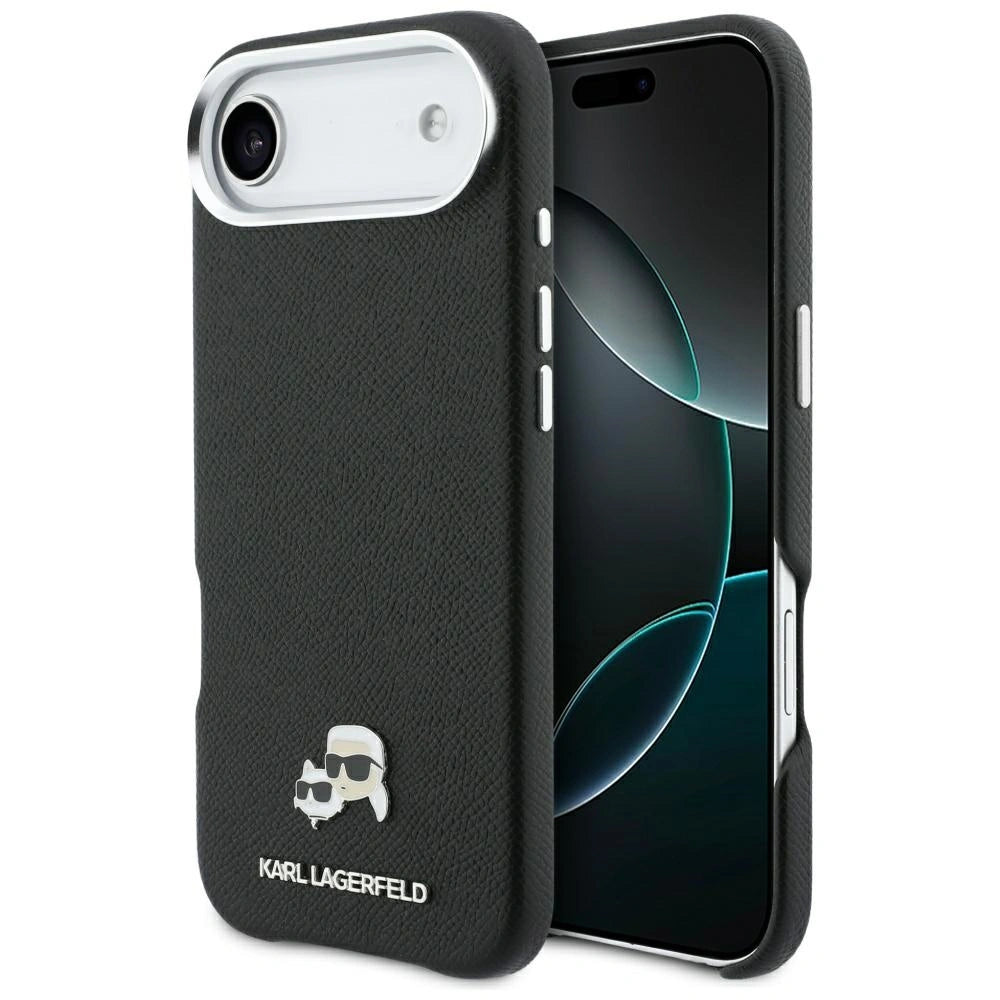 Etui Karl Lagerfeld Karl & Choupette Head Pins na iPhone Air - czarne