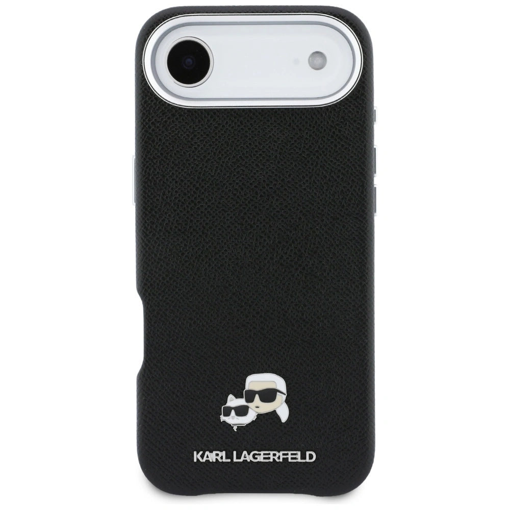 Etui Karl Lagerfeld Karl & Choupette Head Pins na iPhone Air - czarne – zdjęcie 3