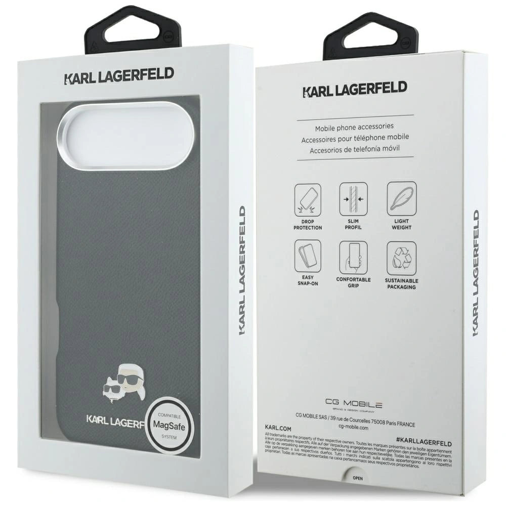Etui Karl Lagerfeld Karl & Choupette Head Pins na iPhone Air - czarne – zdjęcie 8