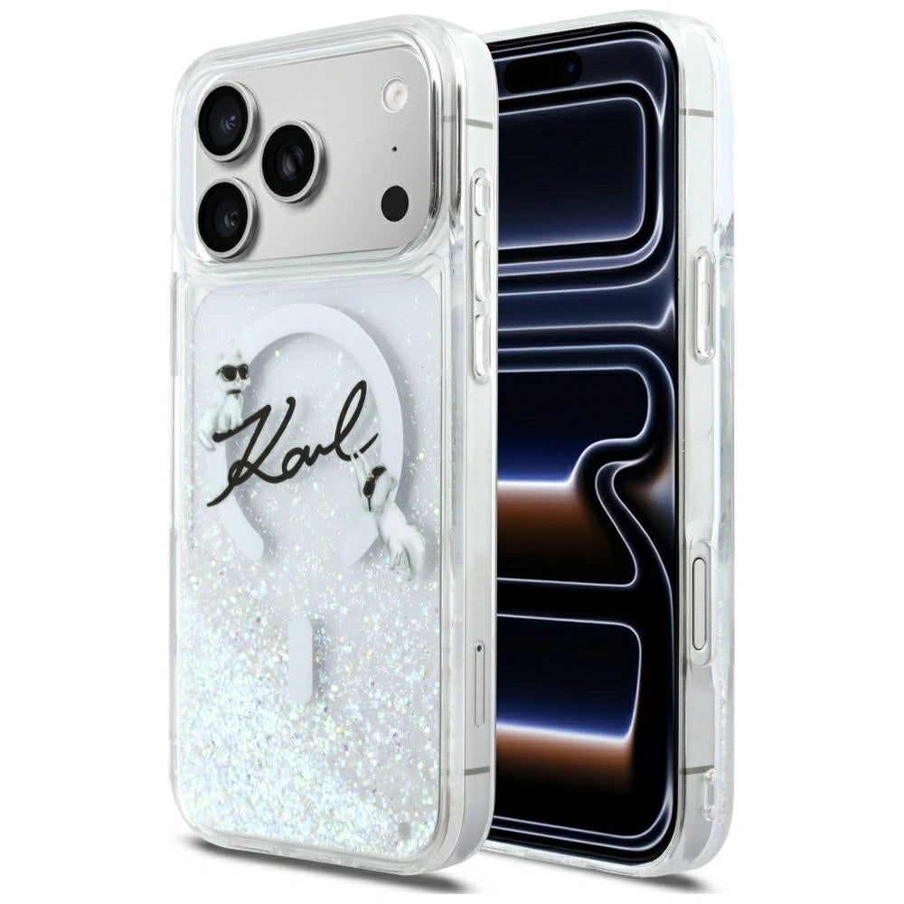 Etui Karl Lagerfeld Liquid Glitter na iPhone 17 Pro Max - przezroczyste