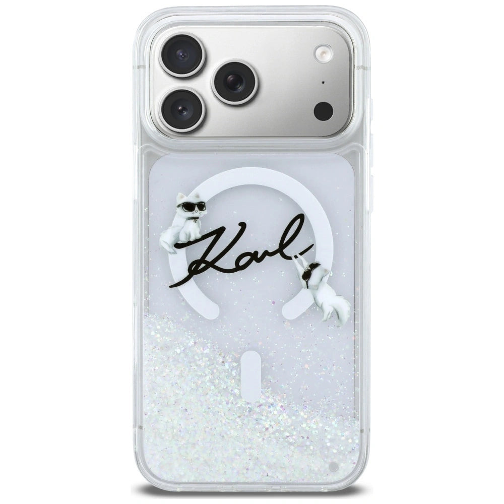 Etui Karl Lagerfeld Liquid Glitter na iPhone 17 Pro Max - przezroczyste – zdjęcie 3