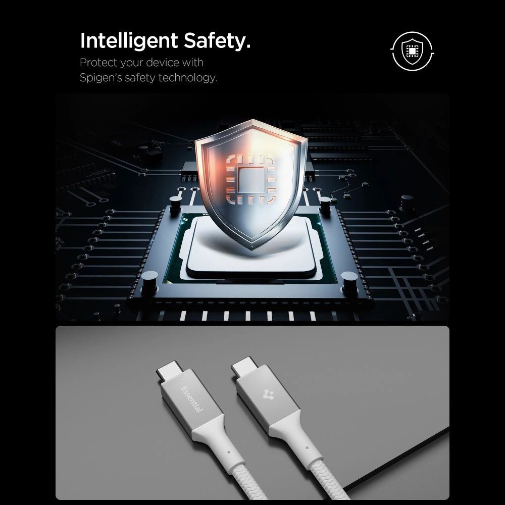Kabel Spigen Essential EB24015CC USB-C / USB-C 240W 150cm - biały – zdjęcie 8