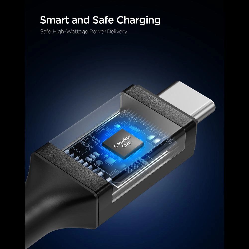 Kabel Spigen Essential EB10015CC USB-C / USB-C 100W 150cm - czarny – zdjęcie 5