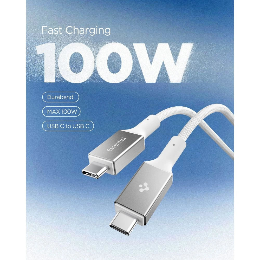 Kabel Spigen Essential EB10015CC USB-C / USB-C 100W 150cm - biały – zdjęcie 3