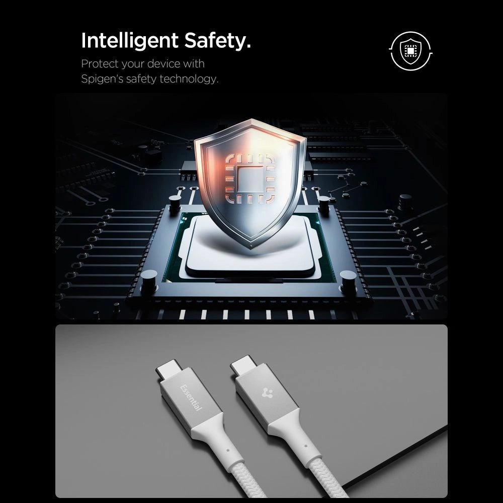 Kabel Spigen Essential EB10015CC USB-C / USB-C 100W 150cm - biały – zdjęcie 7