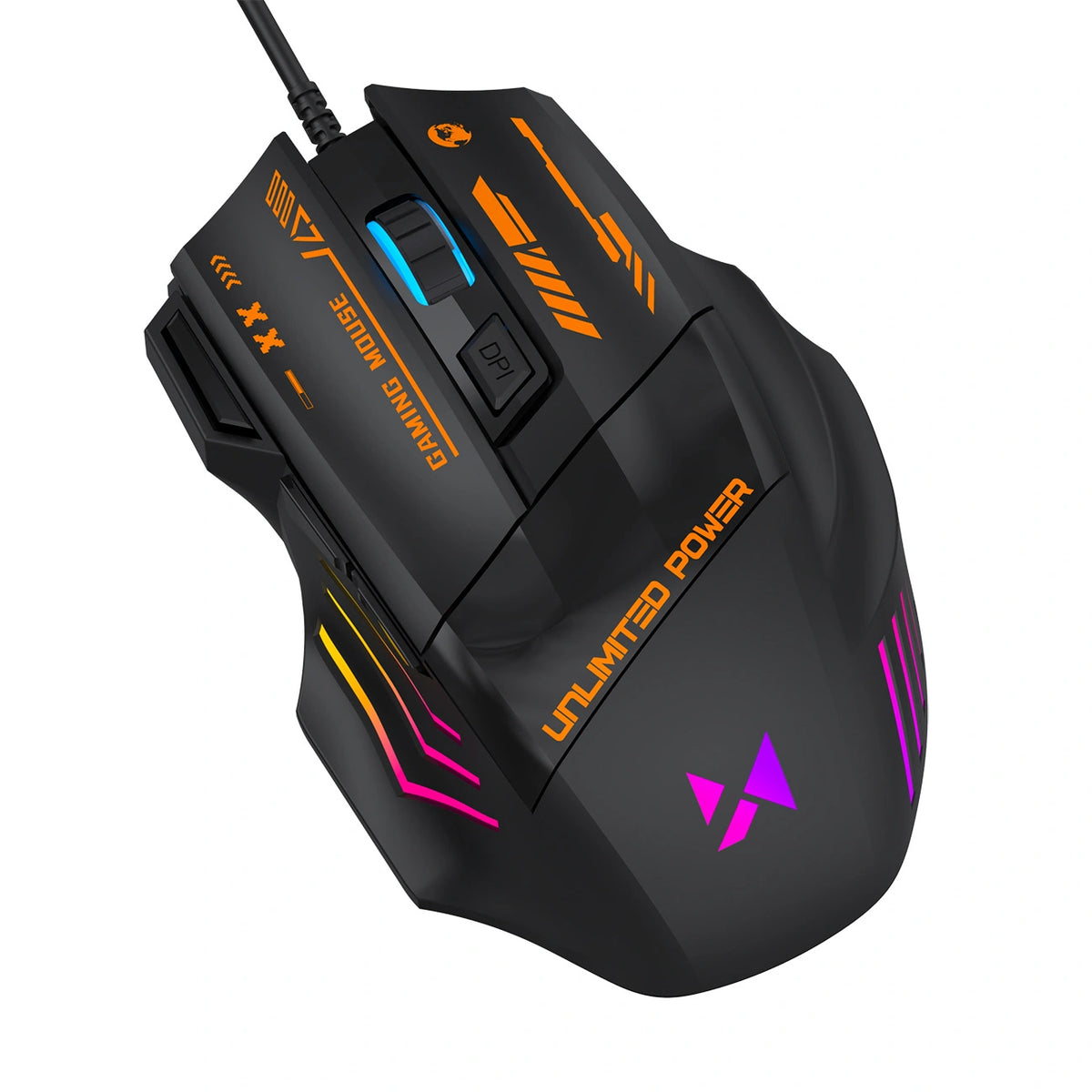 Mysz przewodowa Wozinsky WMGK-1179W gamingowa optyczna 7200 DPI z - czarna – zdjęcie 2