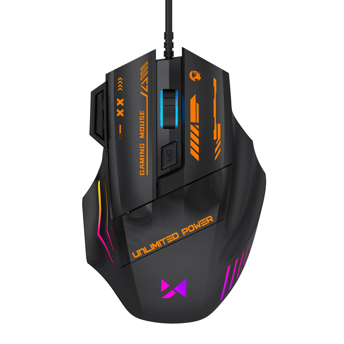 Mysz przewodowa Wozinsky WMGK-1179W gamingowa optyczna 7200 DPI z - czarna – zdjęcie 3