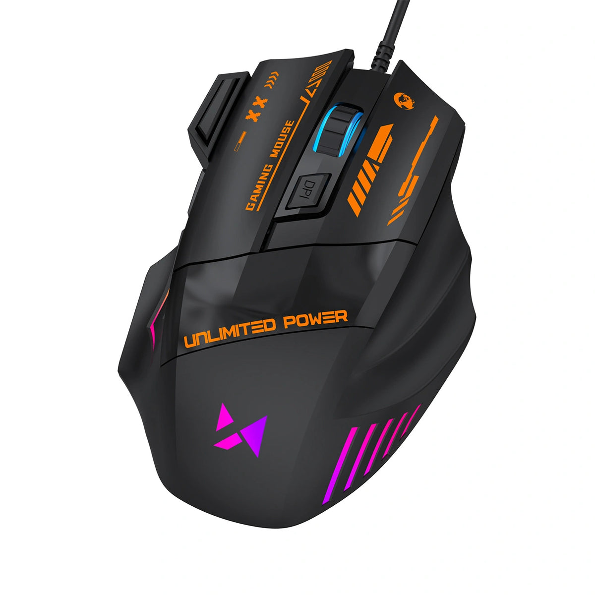 Mysz przewodowa Wozinsky WMGK-1179W gamingowa optyczna 7200 DPI z - czarna – zdjęcie 4