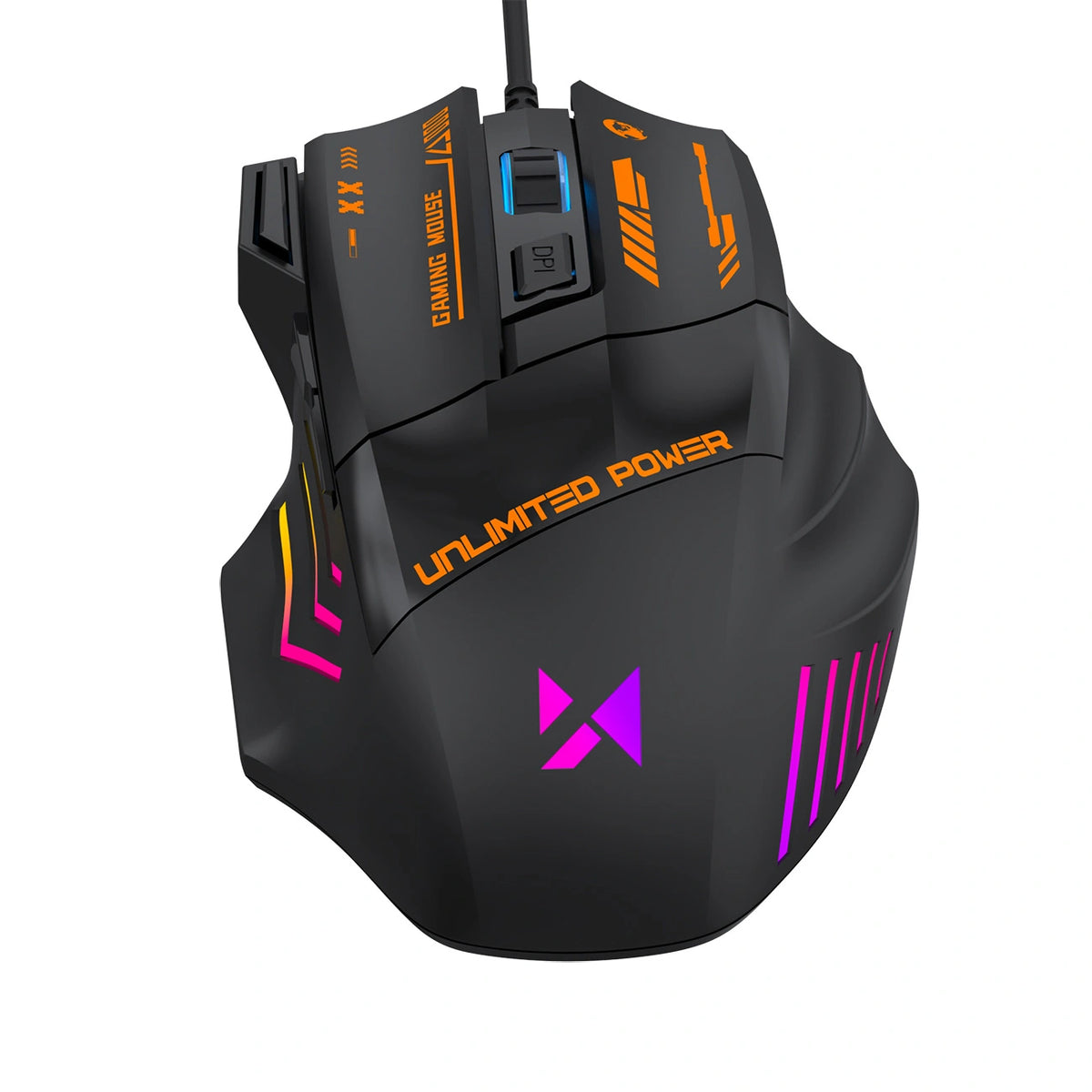 Mysz przewodowa Wozinsky WMGK-1179W gamingowa optyczna 7200 DPI z - czarna – zdjęcie 8