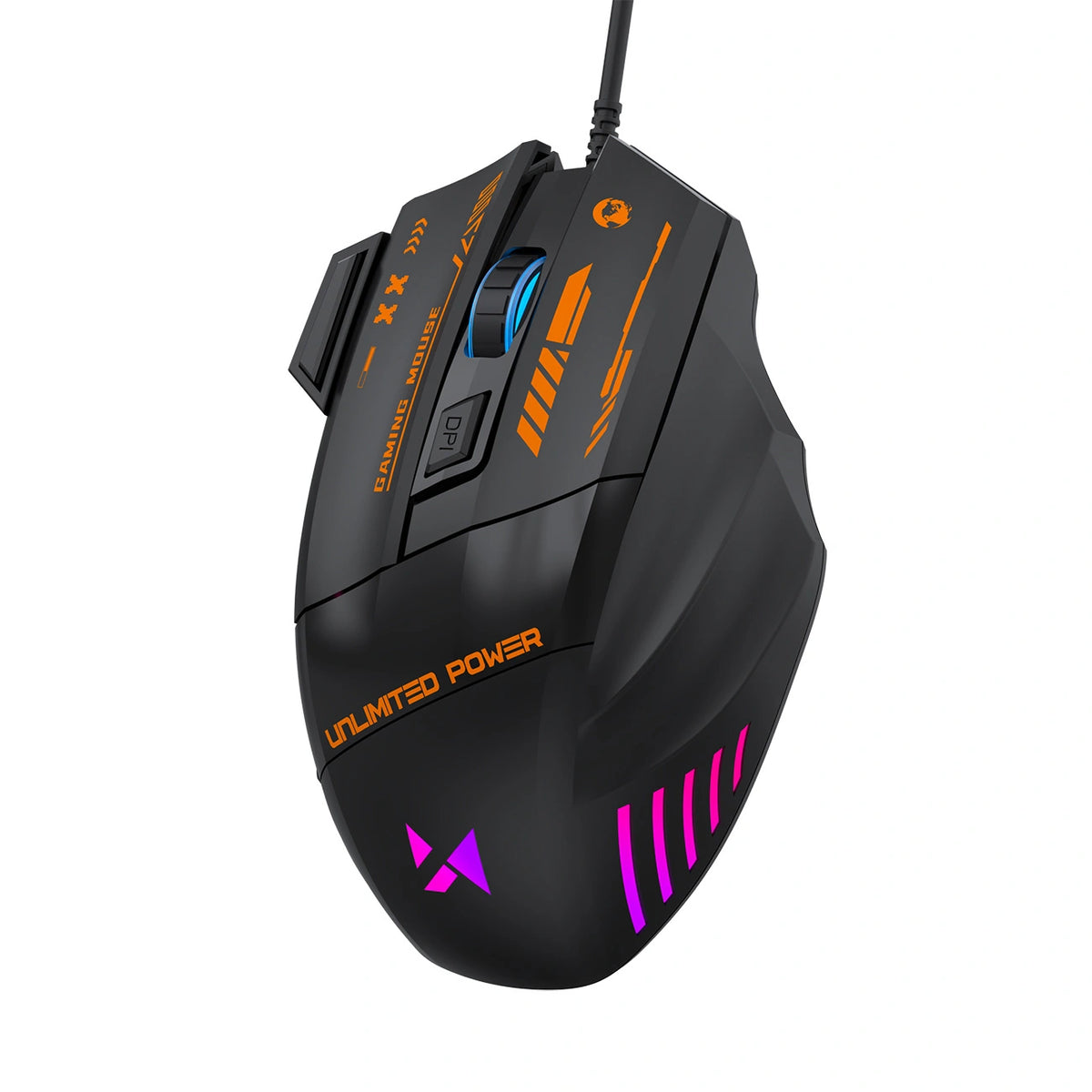 Mysz przewodowa Wozinsky WMGK-1179W gamingowa optyczna 7200 DPI z - czarna – zdjęcie 9