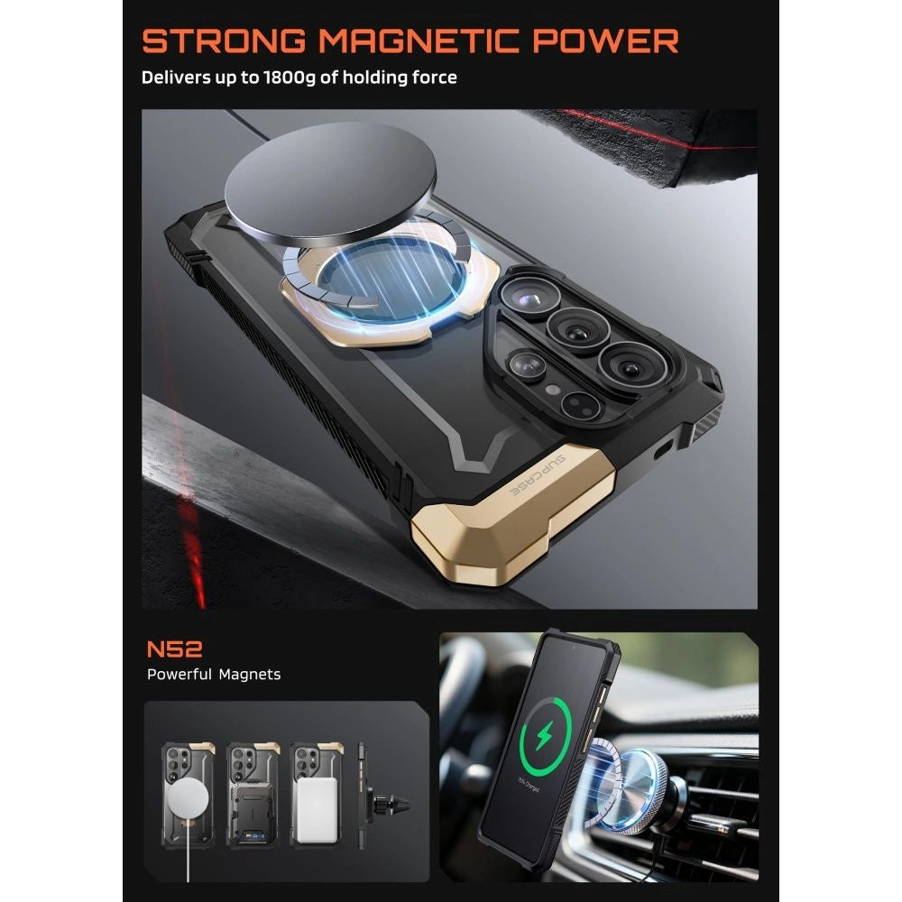 Etui Supcase UB Grip Mag na Samsung Galaxy S26 Ultra - czarno-brązowe – zdjęcie 3