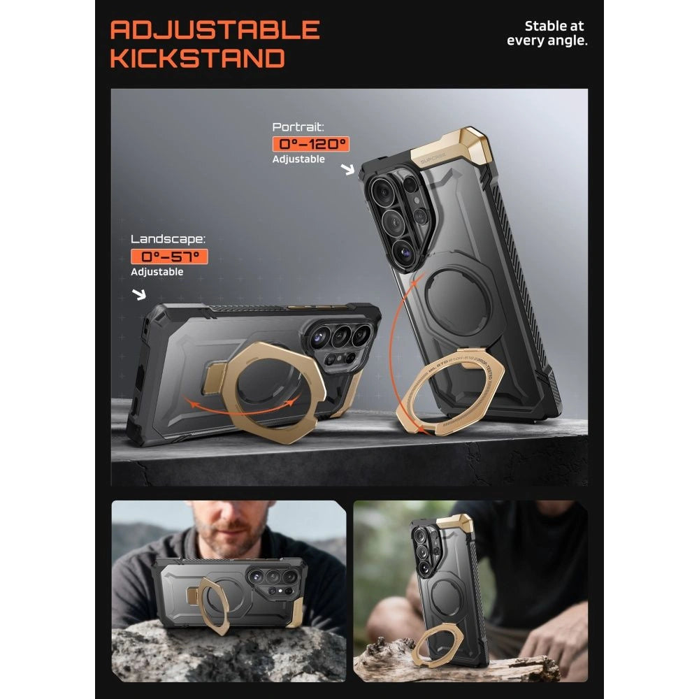 Etui Supcase UB Grip Mag na Samsung Galaxy S26 Ultra - czarno-brązowe – zdjęcie 4