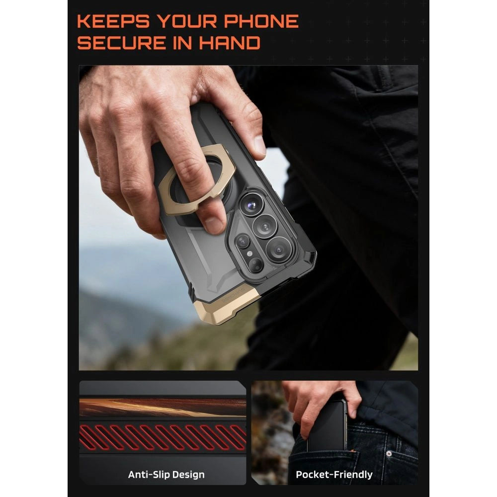 Etui Supcase UB Grip Mag na Samsung Galaxy S26 Ultra - czarno-brązowe – zdjęcie 6
