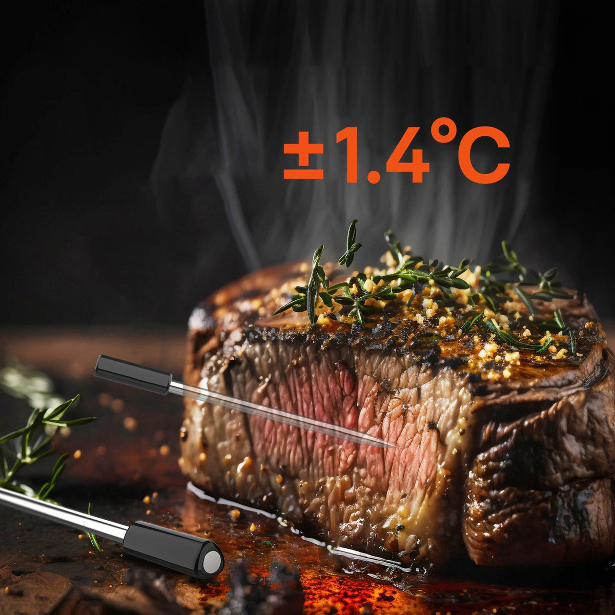 Termometr kuchenny Meatmeet Pro smart z aplikacją Bluetooth/WiFi - czarny – zdjęcie 4