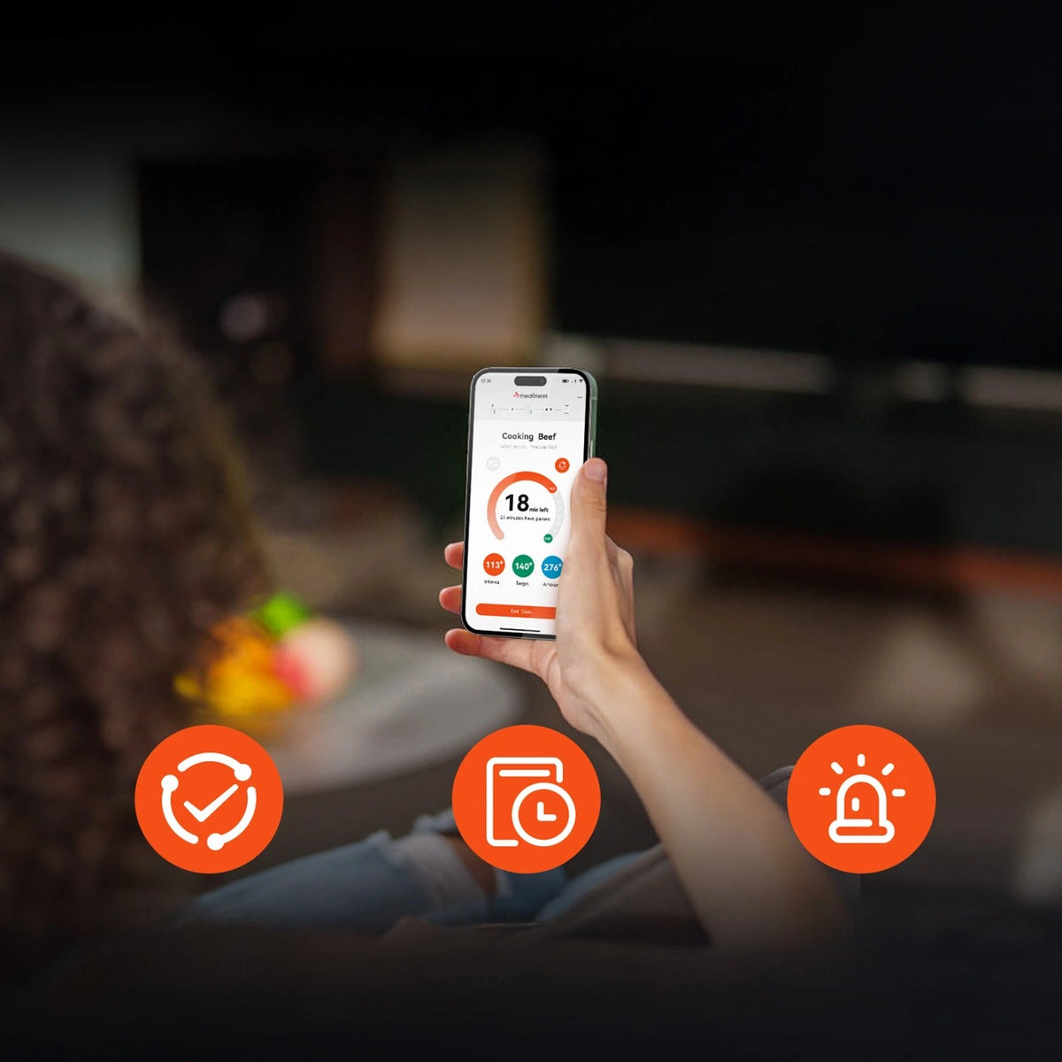 Termometr kuchenny Meatmeet Pro smart z aplikacją Bluetooth/WiFi - czarny – zdjęcie 5