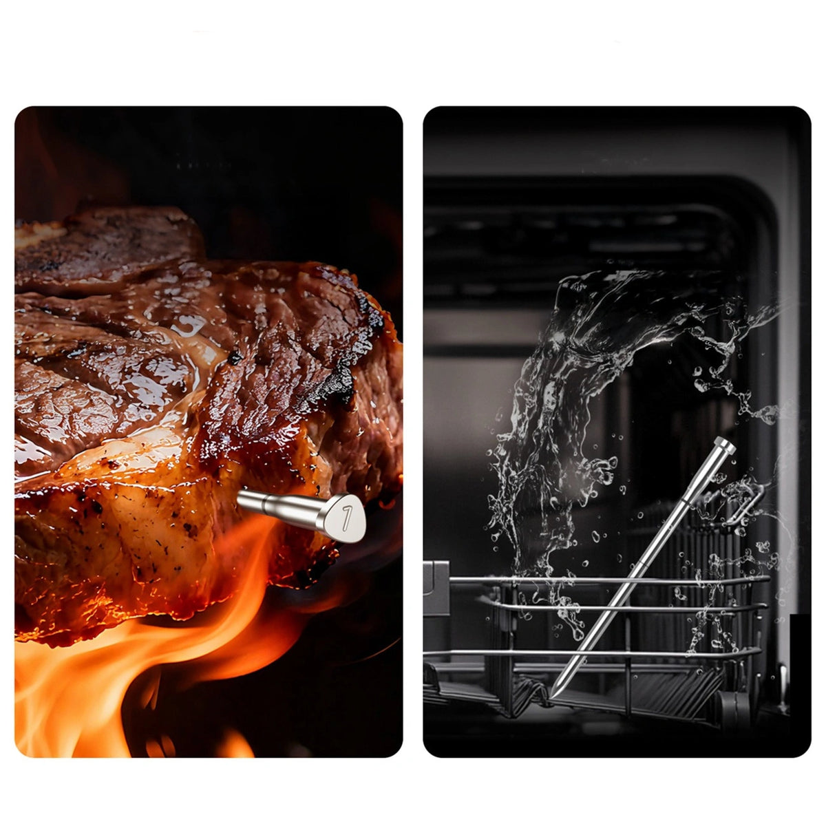 Termometr kuchenny Meatmeet X Pro z do grilla piekarnika wędzarni - czarny – zdjęcie 3