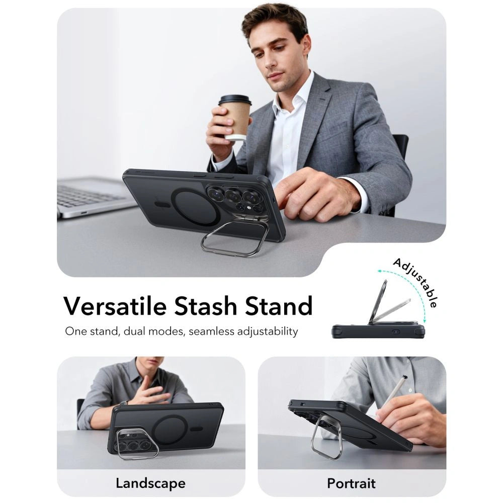 Etui ESR Classic Hybrid Kickstand MagSafe na Samsung Galaxy S26 Ultra - czarne – zdjęcie 3