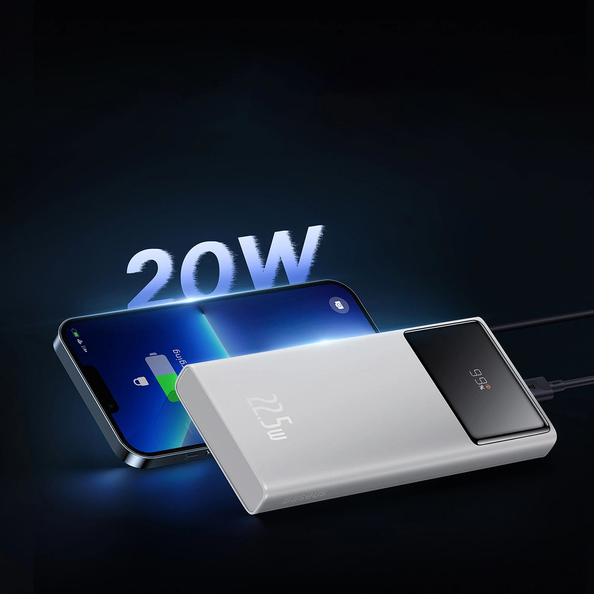 Powerbank Baseus Star-Lord 10000mAh 22,5W z wyświetlaczem cyfrowym - biały – zdjęcie 6