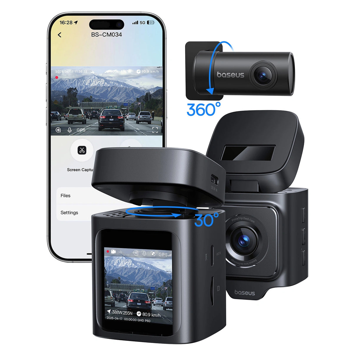 Wideorejestrator Baseus PrimeTrip VD1 Pro kamera samochodowa 4K z - czarny – zdjęcie 2