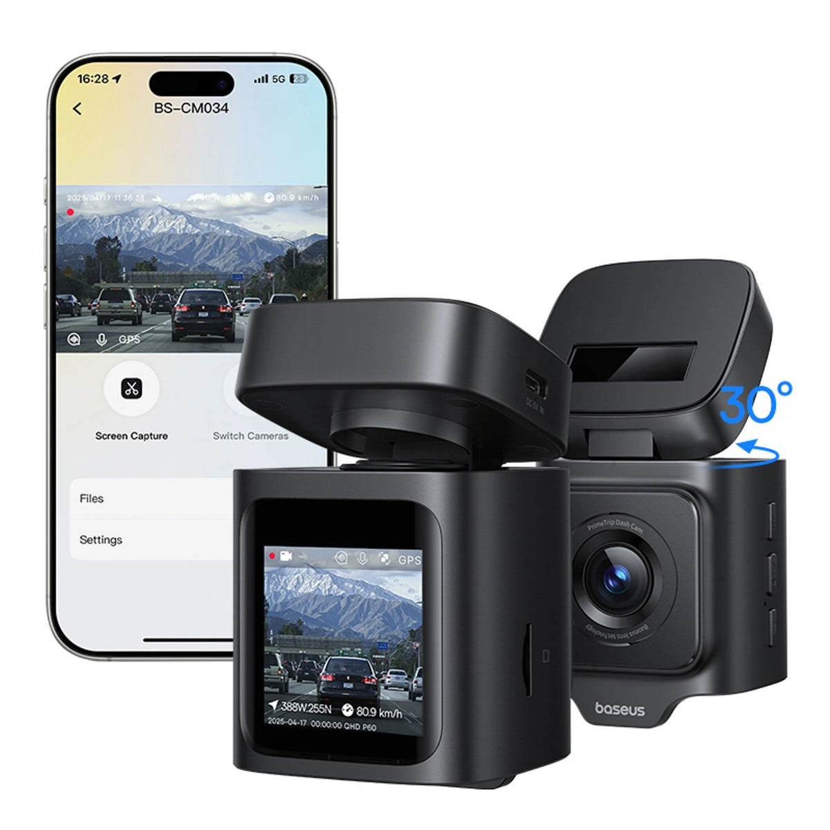 Wideorejestrator Baseus PrimeTrip VD1 Pro kamera samochodowa 4K - czarny – zdjęcie 2