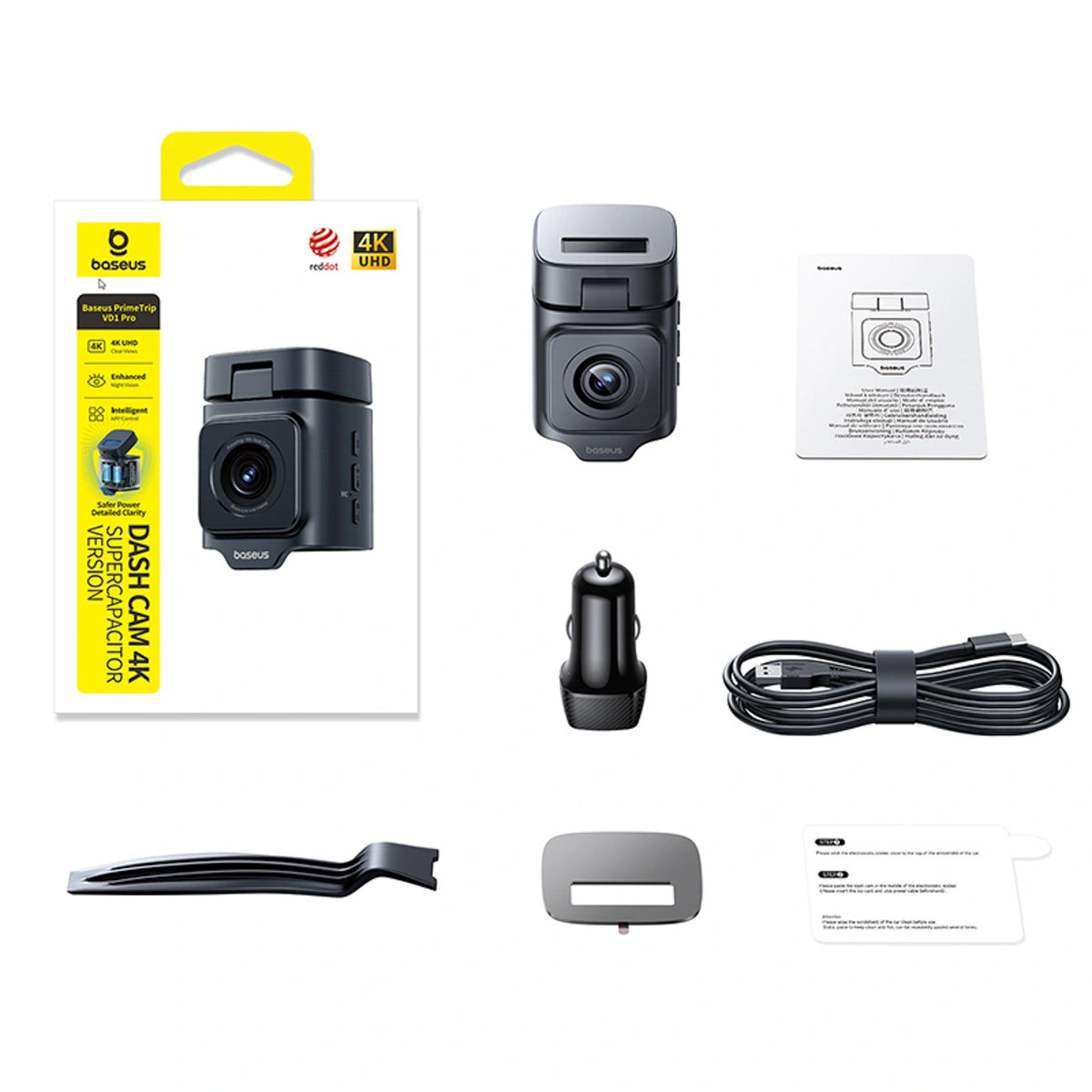 Wideorejestrator Baseus PrimeTrip VD1 Pro kamera samochodowa 4K - czarny – zdjęcie 8