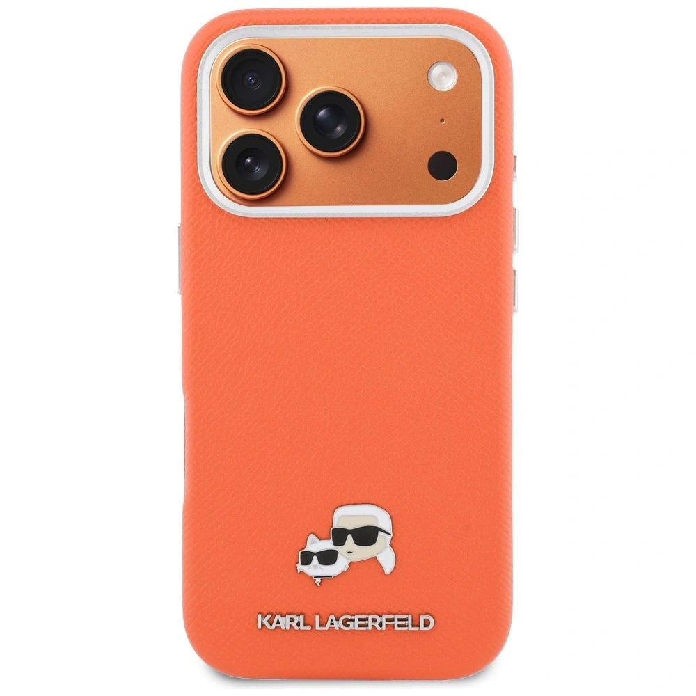 Etui Karl Lagerfeld Karl & Choupette Head na iPhone 17 Pro - pomarańczowe – zdjęcie 3
