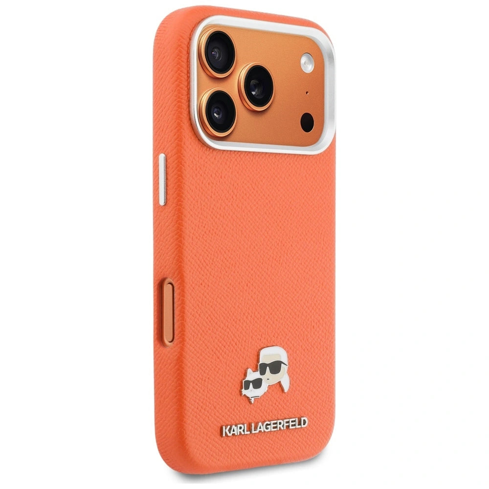 Etui Karl Lagerfeld Karl & Choupette Head na iPhone 17 Pro - pomarańczowe – zdjęcie 4