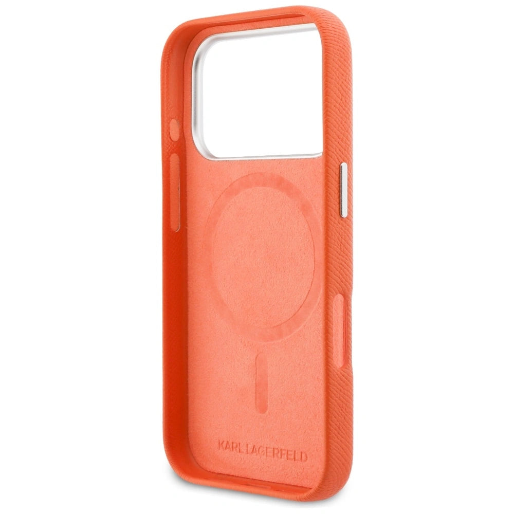 Etui Karl Lagerfeld Karl & Choupette Head na iPhone 17 Pro - pomarańczowe – zdjęcie 7