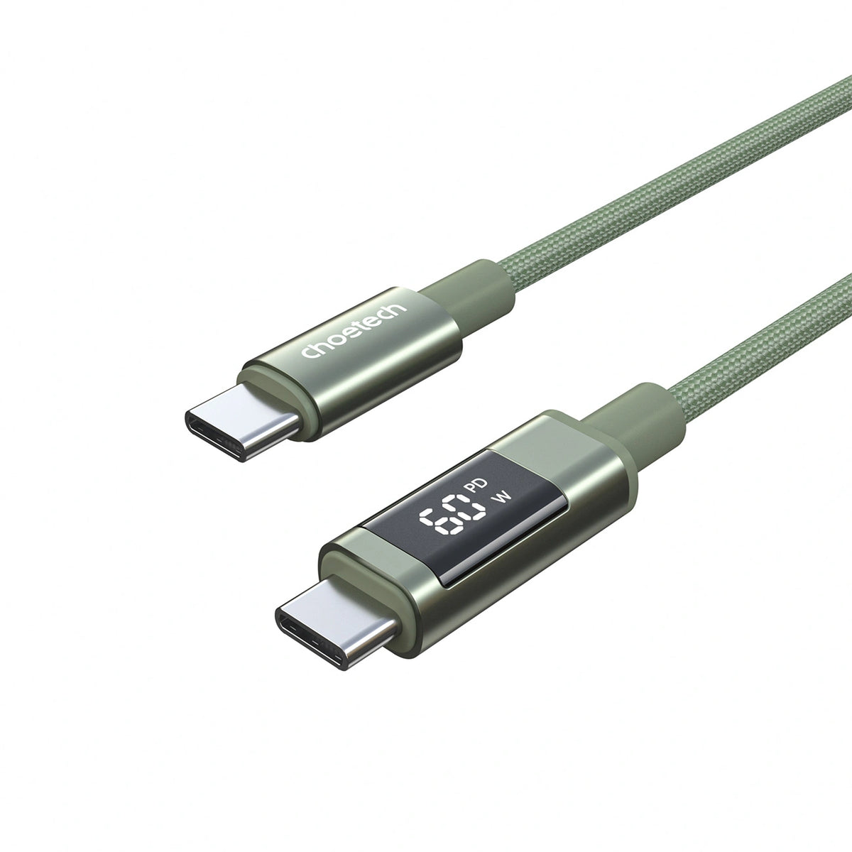 Kabel Choetech XCC-1068 PD 60 W USB-C - USB-C z wyświetlaczem - zielony