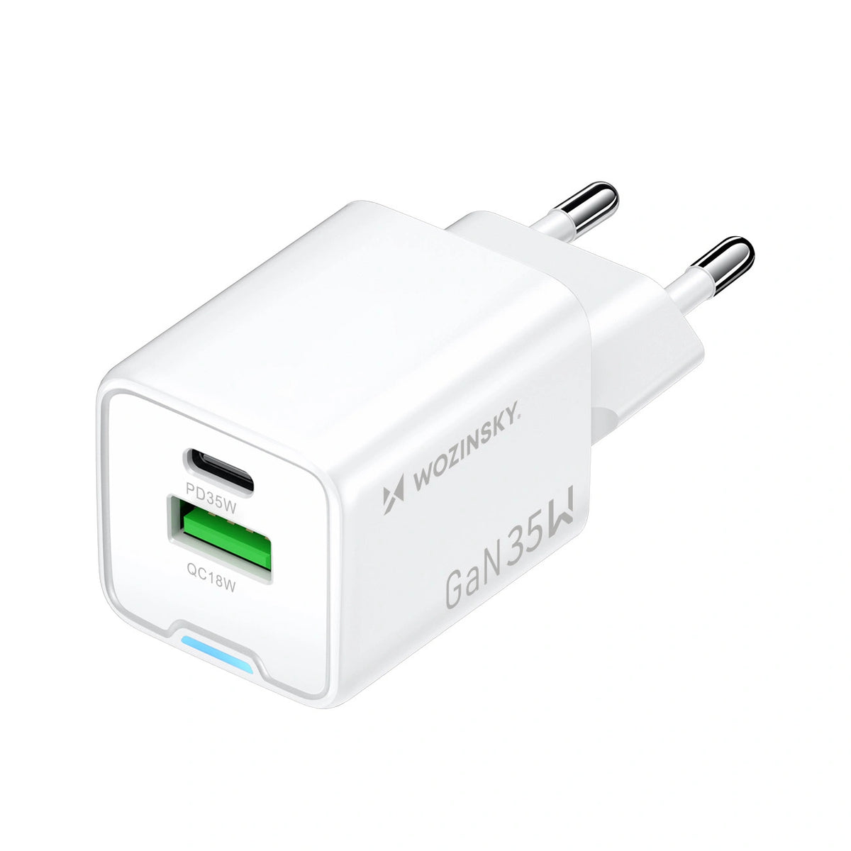 Ładowarka sieciowa Wozinsky WWC-35W GaN USB-A + USB-C - biała – zdjęcie 2