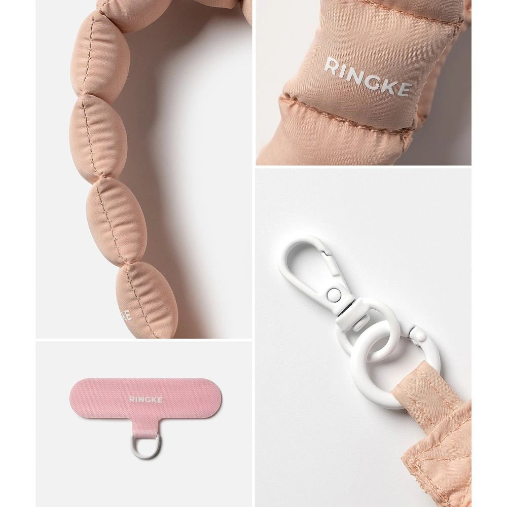 Smycz do telefonu Ringke Holder & Puffer Hand Strap - różowa – zdjęcie 2