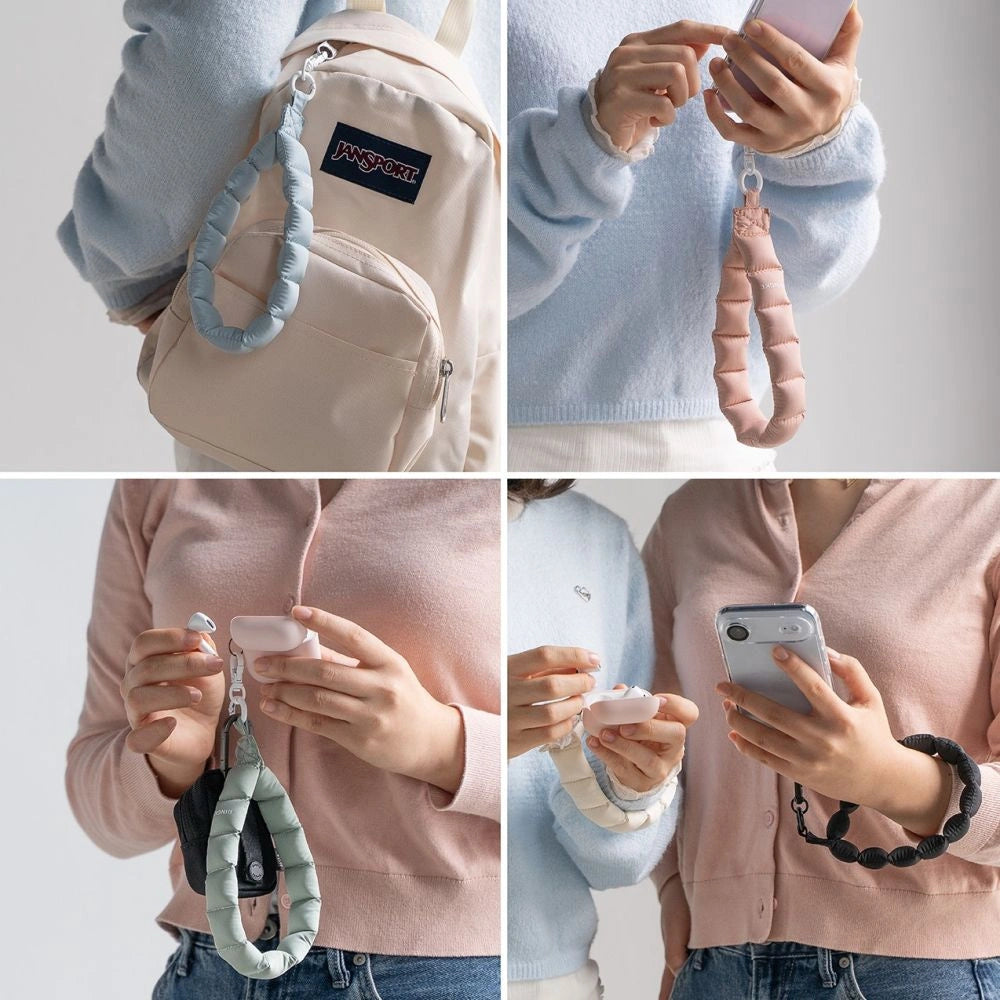 Smycz do telefonu Ringke Holder & Puffer Hand Strap - czarna – zdjęcie 2