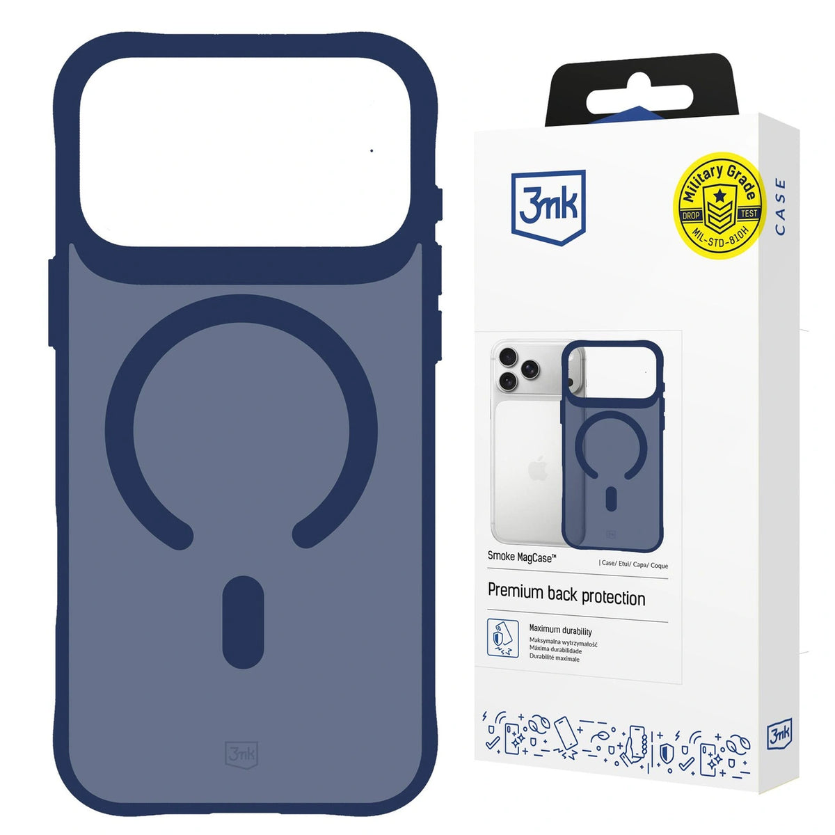 Etui 3mk Smoke MagCase na iPhone 17 Pro - niebieskie-półprzezroczyste