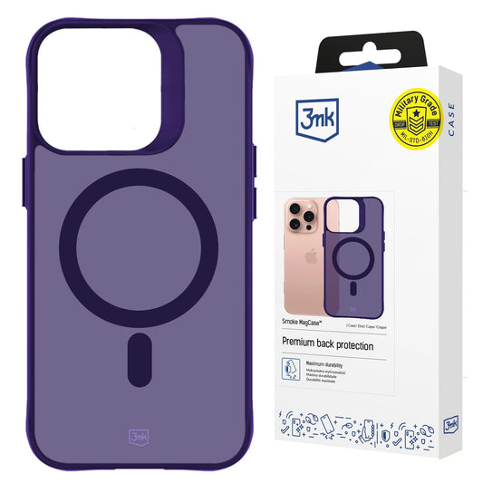 Etui 3mk Smoke MagCase na iPhone 16 Pro Max - fioletowe-półprzezroczyste