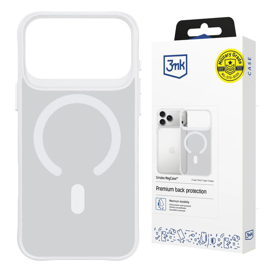 Etui 3mk Smoke MagCase na iPhone 17 Pro - białe-półprzezroczyste