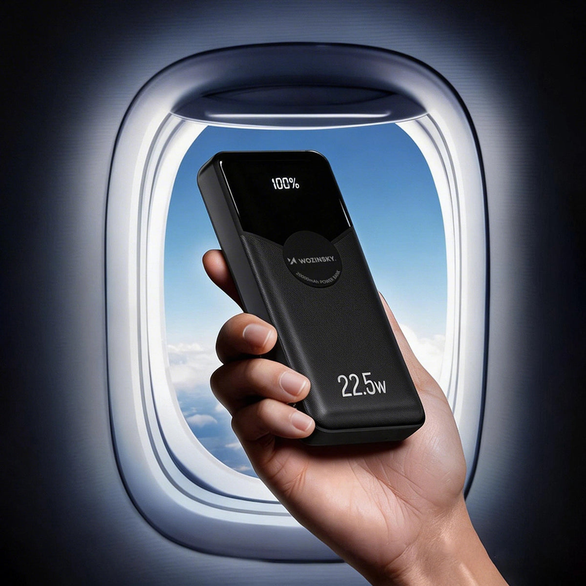Powerbank Wozinsky 20000mAh 22,5W PD20W z wbudowanymi kablami - czarny – zdjęcie 8
