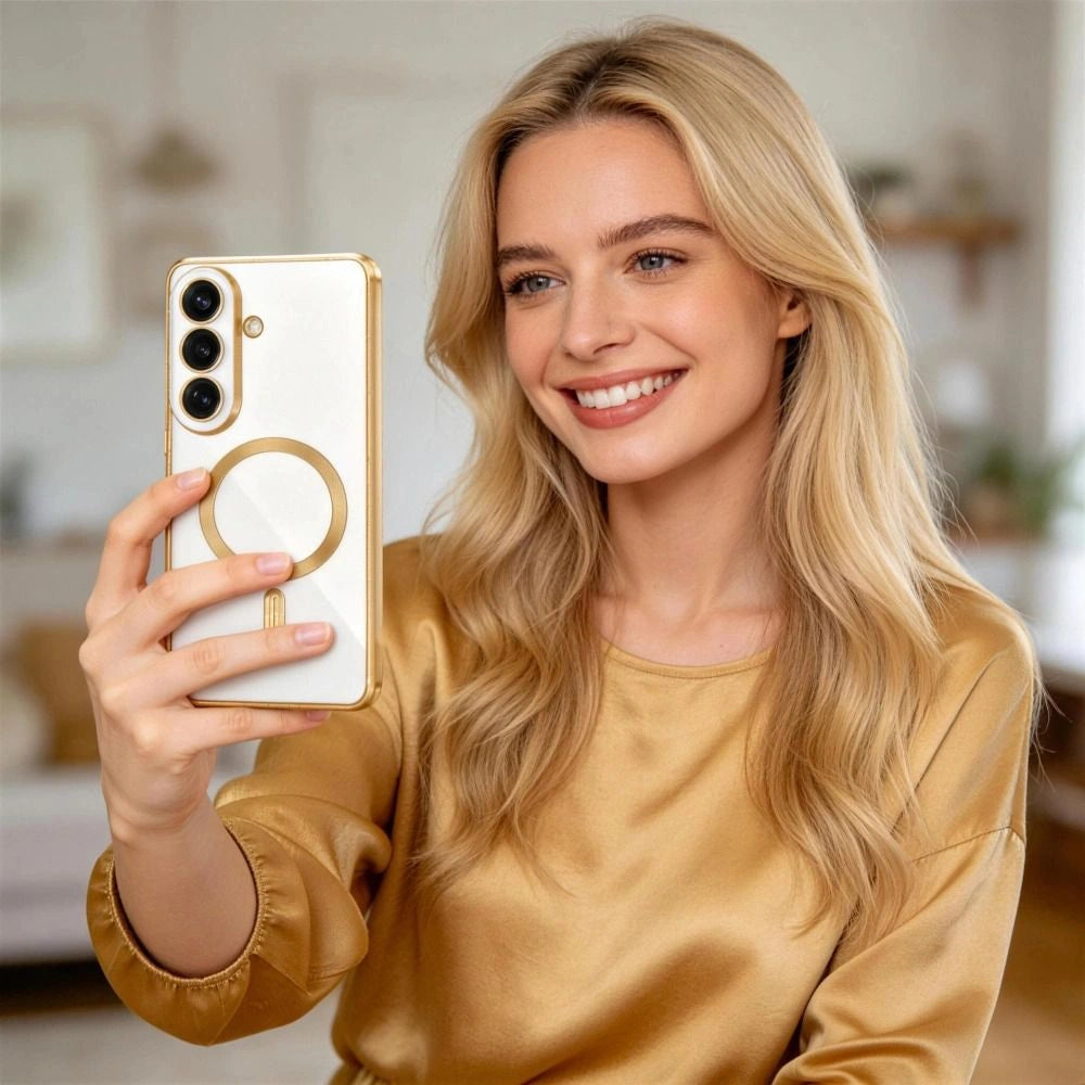 Etui Tech-Protect MagFlex na Samsung Galaxy S26+ - przezroczysto-złote – zdjęcie 4