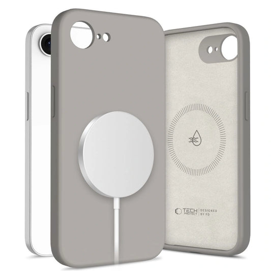 Etui Tech-Protect Silicone MagSafe na iPhone 16e / 17e - szare