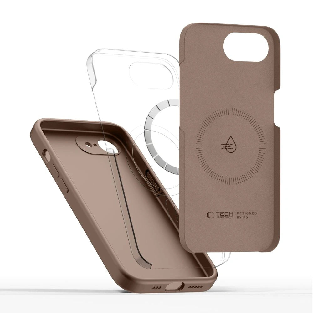 Etui Tech-Protect Silicone MagSafe na iPhone 16e / 17e - brązowe – zdjęcie 4
