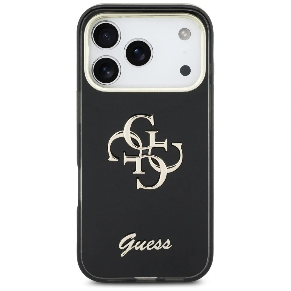 Etui Guess IML 4G Script Metal na iPhone 17 Pro - czarne – zdjęcie 3
