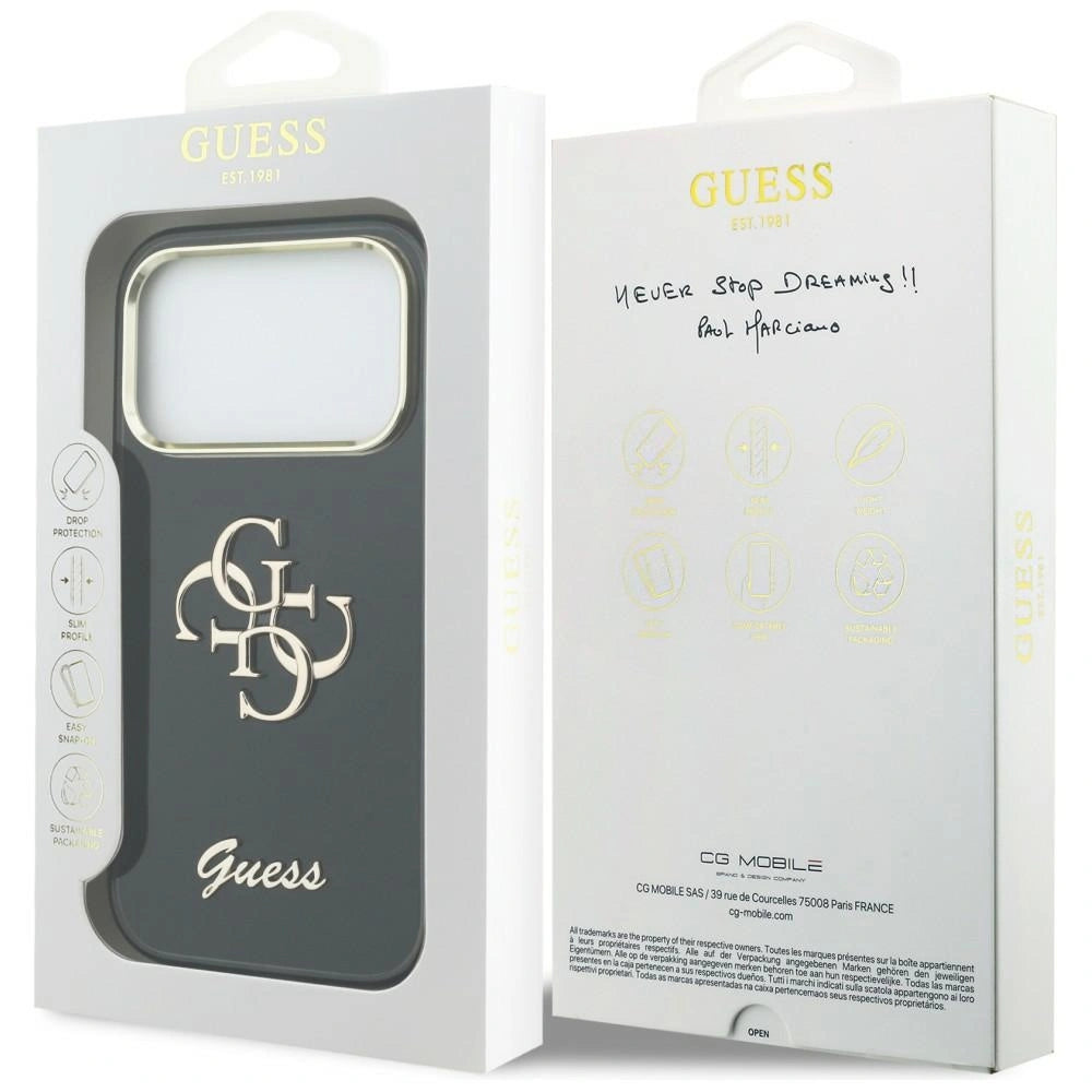 Etui Guess IML 4G Script Metal na iPhone 17 Pro - czarne – zdjęcie 8